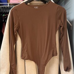 Pumiey Chocolate Long Sleeve Bodysuit